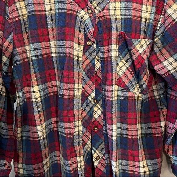 Red, blue, white flannel. Backroad blues brand. Size large. - Picture 5 of 5